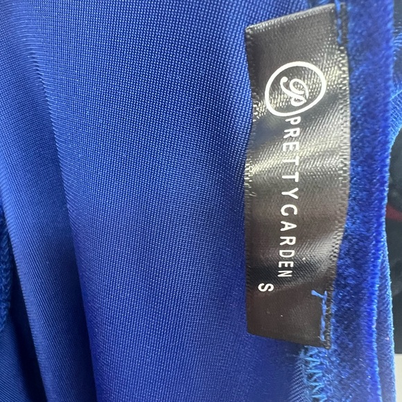 One Shoulder Velvet Ruched Evening Party Dress S royal blue formal going out - Picture 9 of 10